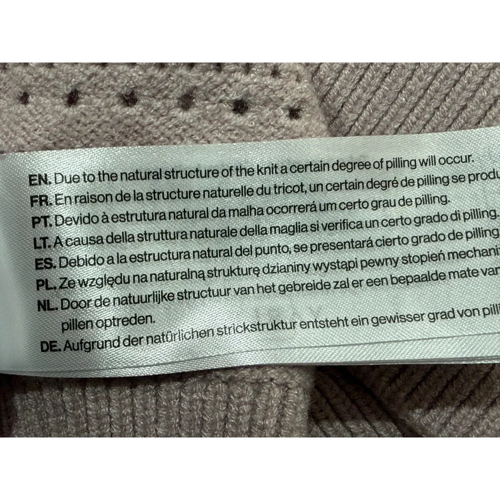 Varley Darla Half Zip Knit Sweater Lilac Pointelle Pullover VAR02468 Small